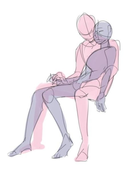 Art Poses Drawing Reference Sitting, Husband And Wife Art Drawing, Laying On Each Other Pose, Halloween Couple Pose Reference, Two Artists One Base Template, Sitting Between Legs Couple Pose, Couples Pose Reference Drawing, 2 Character Poses Reference Couple, Body Bases 2 People