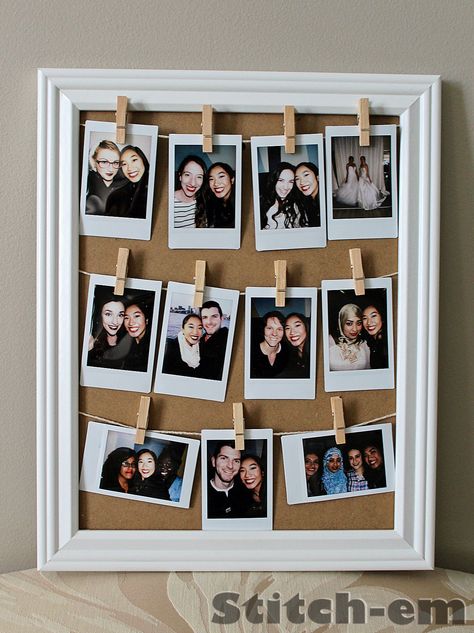 Polaroid Crafts, Polaroid Wall Decor, Polaroid Display, Polaroid Picture Frame, Polaroid Picture, Polaroid Wall, Memory Frame, Polaroid Frame, Album Foto