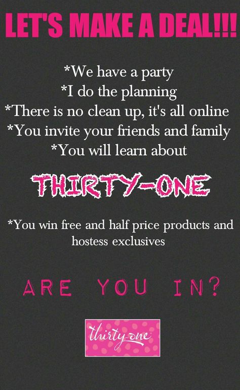 Thirty-One Party Earn Free Products and Half Price Products and Hostess Exclusives www.mythirtyone.com/bethturner31 Thirty One Party Graphics, Thirty One Games, Thirty One Uses, 31 Party, Thirty One Fall, Facebook Games, Thirty One Totes, Thirty One Party, Thirty One Business