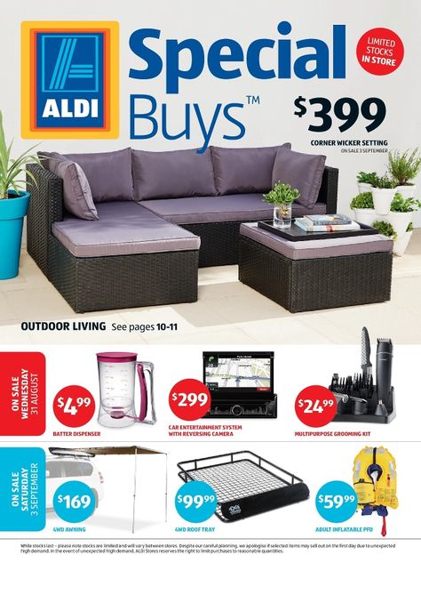 Aldi Australia, Foods To Eat Before Bed, Eating Before Bed, Corner Sofa Set, Furniture Catalog, Deck Chairs, Garden Storage, Al Fresco Dining, Before Bed