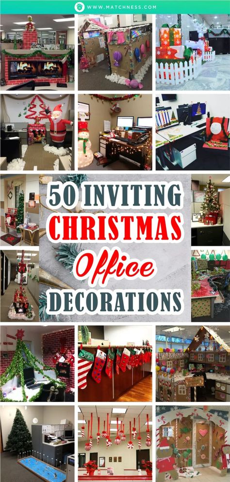 50 Inviting Christmas Office Decorations - Matchness.com Christmas Tree Office Decoration, Holiday Decor Ideas For Office, Christmas Decoration For Office At Work, Christmas Decoration Themes Office, Desk Decorating Ideas For Christmas, Christmas Decorations For Work Cubicle, Christmas Table Contest Ideas, Christmas Decor Ideas Office Party, Diy Christmas Decorations For Office Desk