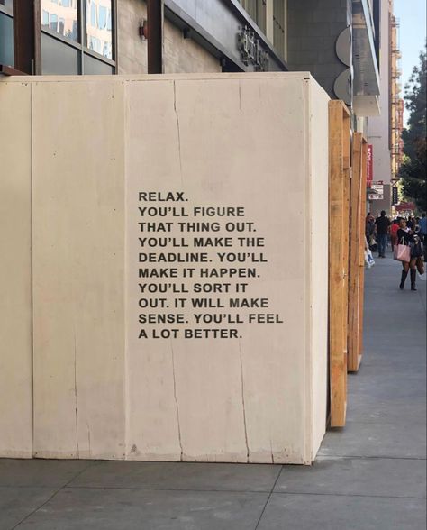 relax. you’ll figure that thing out. you’ll make the deadline. you’ll make it happen. you’ll sort it out. it will make sense. you’ll feel a lot better. positivity, reassurance, kindness, friendly reminder. ♥️ Crystal Tears, Daily Positivity, College Quotes, Staying Focused, Happy Words, A Sign, Note To Self, Quote Aesthetic, Pretty Words