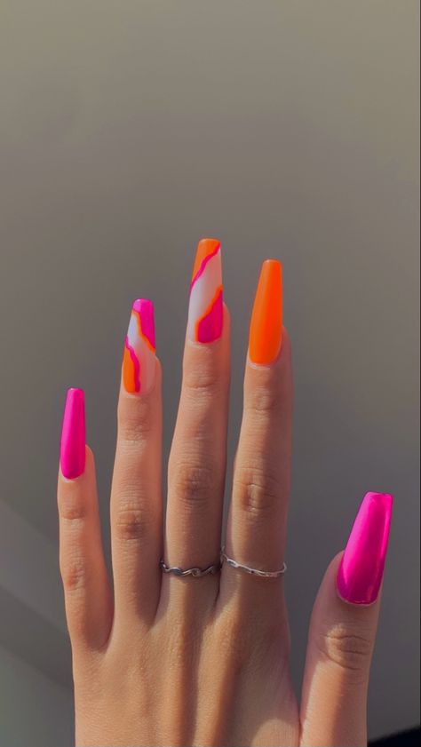 Vacation Nail Designs, Nail Glam, Summer Acrylic, Pretty Nail Designs, Vacation Nails, Bright Nails, Summer Acrylic Nails, Uñas Acrilicas, Pretty Acrylic Nails