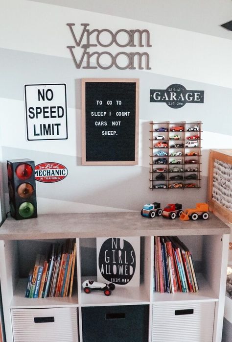 Car toddler room 
Toddler room Race Car Bedroom Ideas For Boys, Race Car Room Ideas, Boys Bedroom Ideas Cars, Race Car Toddler Room, Car Toddler Room, Racing Nursery, Boy Room Makeover, Magical Kids Room, Racing Room