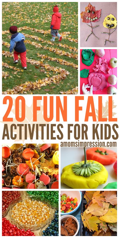 20 Fun Fall Activities for Kids, these DIY fall ideas and crafts are perfect for family activities and everyone loves them!  Welcome Fall! Fun Fall Activities For Kids, Fall Activities For Kids, Fall Family Activities, Diy Fall Ideas, Babysitting Ideas, Motherhood Tips, Millennial Mom, Fun Fall Activities, Autumn Activities For Kids