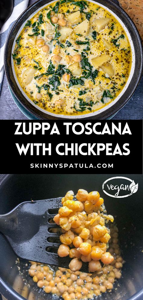 Creamy and super flavourful, this vegan Zuppa Toscana is so delicious you won’t be able to stop at one bowl. It’s so good, meat-eaters in your life are absolutely not going to believe it’s vegan. #veganzuppatoscana #vegansoup #zuppatoscana #vegan #veganuary Vegetarian Zuppa Toscana Soup, Vegetarian Zuppa Toscana, Vegan Zuppa Toscana Soup, Vegan Zuppa Toscana, Pastina Recipes, Vegetarian Soups, Zuppa Toscana Soup, Vegetarian Salad, Toscana Soup