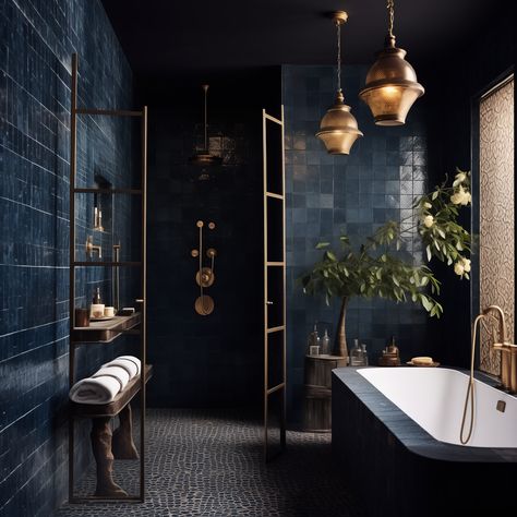 28 Aesthetic Elements Found In Moroccan Bathroom Design Moroccan Bathroom Ideas, Moroccan Inspired Bathroom, Gothic Bathroom Ideas, Moroccan Style Living Room, Gothic Bathroom, Dark Bathroom Ideas, Moroccan Bathroom, Aesthetic Elements, Dark Bathrooms