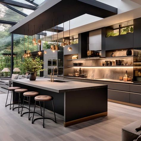 Mastering the Art of Modern Straight Kitchen Design • 333+ Inspiring Lifestyle Ideas Living Room Kitchen Combo, Modern Kitchen Island Design, Kitchen Design Styles, Classic Kitchen Design, Beachy Room, Modern Kitchen Island, Perfect Living Room, Cabinets And Countertops, Lifestyle Ideas