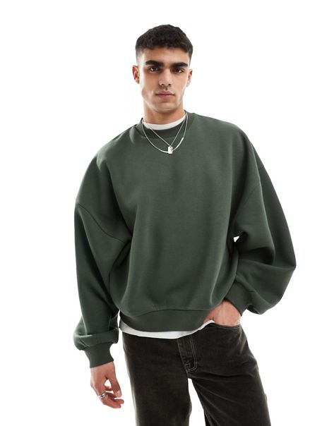 Hoodies & Sweatshirts by ASOS DESIGN Act casual Crew neck Long sleeves Oversized fit Men’s Tops, Crew Neck Outfit Men, Mens Clothing Styles Casual Outfits For Men, Mens Comfy Outfits, Mens Sweatshirt Outfit, Sweatshirt Outfit Men, Crewneck Sweatshirt Outfit, Asos Men, Winter Party Dress