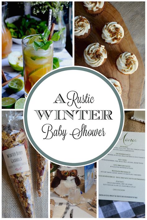 This gender neutral rustic woodland winter baby shower is perfect whether you're expecting a boy, a girl, or are keeping it a surprise! Get party decoration and food ideas featuring stuffed woodland animals, burlap, plaid, wood, and green florals. January Baby Shower Food Ideas, Rustic Winter Baby Shower Ideas, Winter Baby Boy Shower Ideas, Winter Baby Shower Centerpieces, Winter Woodland Baby Shower Ideas, January Baby Shower Ideas, Winter Woodland Party, Winter Baby Shower Food Ideas, Evergreen Baby Shower