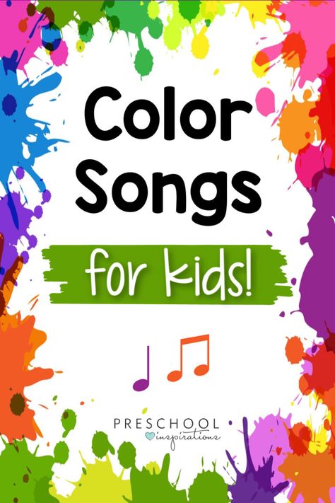 Color Songs For Toddlers, Color Songs Preschool, Preschool Color Theme, Color Lesson Plans, Preschool Rainbow, Preschool Inspirations, Songs For Preschool, Kids Songs With Actions, Preschool Music Activities