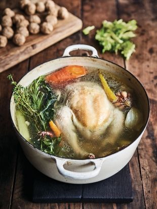 Jamie Oliver Chicken, Pollo Teriyaki, Fresh Horseradish, Matzo Meal, Matzoh Ball, Turkey Broth, Poached Chicken, Broth Recipes, Citrus Chicken