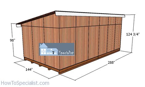 12×24 Lean to Shed Roof Plans | HowToSpecialist - How to Build, Step by Step DIY Plans Trailer Workshop, 12x24 Shed, Flat Roof Shed, Shed Frame, Shed Windows, Shed Blueprints, Lean To Roof, Building A Pole Barn, Lean To Shed Plans