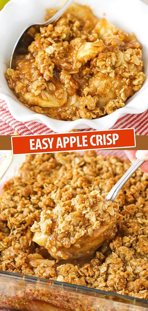 Old Fashioned Apple Crisp, Brown Sugar Sauce, Best Apple Crisp Recipe, Best Apple Crisp, Dessert Halloween, Easy Apple Crisp Recipe, Sliced Apples, Apple Crisp Easy, Red Delicious Apples