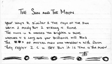 Poem by Tupac Shakur. ~ Your ways are similar to the rays of the sun Warm to many but too strong for some The more you are needed the brighter you shine Watched for too long and your brilliance will blind The eyes of mortal men who threaten with doom They regret to see you set But it's time for the moon ~ Tupac Shakur Poems, Tupac Inspired Tattoos, Tupac Poetry, The Moon Poem, 2pac Poems, Tupac Poems, Best Tupac Quotes, Healthy Masculinity, 2pac Tattoos