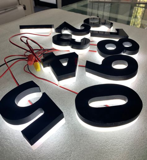 Individual House, Illuminated House Numbers, Led House Numbers, Outdoor Improvements, Led House, Electrical Diagram, Address Signs, Door Numbers, Address Numbers