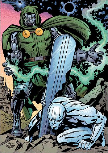 Dr. Doom owning the Silver Surfer - art by Jack Kirby Victor Von Doom, Jack King, Jack Kirby Art, Dr Doom, Kirby Art, Marvel Villains, 22 November, Bd Comics, Jack Kirby