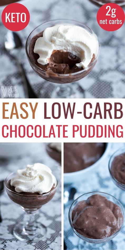 Keto Puddings, Low Carb Pudding, Keto Chocolate Pudding, Keto Pudding, Chocolate Pudding Recipe, Gf Sweets, Chocolate Pudding Recipes, Butter Brownies, Food Keto