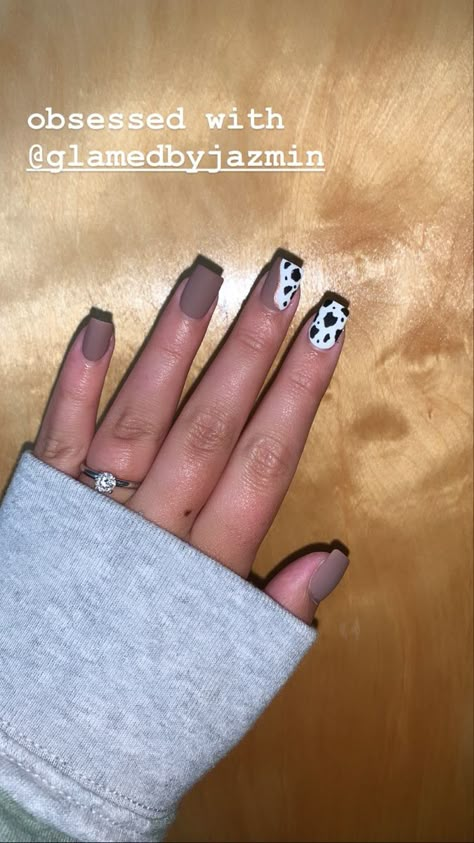 Nashville Nails French, Western Nails Matte, Cute Fall Cow Print Nails, Luke Bryan Concert Nails, Koe Wetzel Concert Nails, Winter Cow Print Nails, Country Christmas Nails Acrylic, Black And Brown Cow Print Nails, Western Punchy Nail Ideas