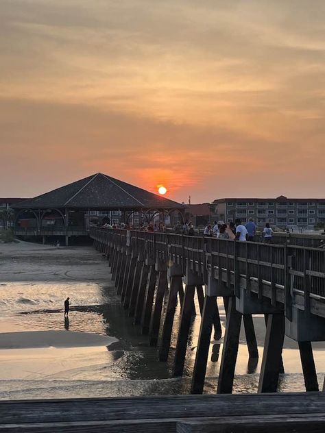 Tybee Island, Georgia - Savannah's Beach | The pier and pavilion at sunset tonight Savannah Georgia Beach, Savanna Georgia, Georgia Beaches, Georgia Trip, Savannah Beach, Tybee Island Beach, Tybee Island Georgia, Visit Savannah, Georgia Usa