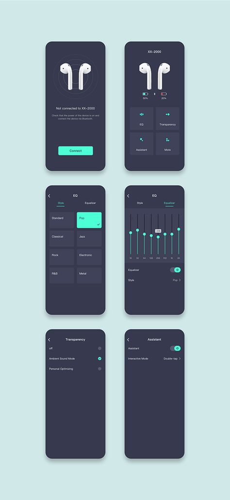 App interface for bluetooth headphones on Behance Health App Design, Ui Ux App, Mobile App Design Inspiration, Mobile Ui Design, Ecommerce Website Design, App Design Inspiration, App Interface, Mobile App Ui, Health App