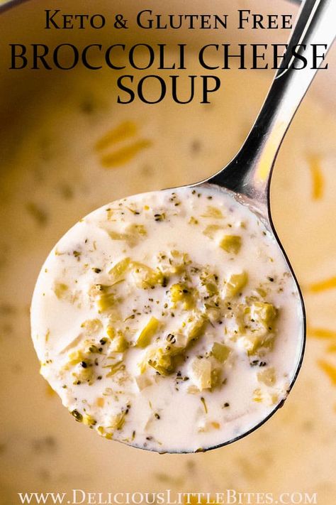 Broccoli Cheese Soup just got a makeover. Now this favorite soup recipe is just as delicious but with far less carbs. In fact, there is only 11 carbs per serving and it's gluten free. Have a hot bowl of creamy Keto Broccoli Cheese Soup on your table in just 30 minutes with this easy one-pot recipe. | #broccolicheesesoup #broccolicheddarsoup #ketosoup #keto #glutenfree #glutenfreesoup Soup Low Carb, Cream Based Soups, Keto Broccoli Cheese Soup, Homemade Soup Recipe, Best Soup Recipes, Broccoli Cheese Soup, Low Carb Soup, Broccoli Cheese, Healthy Comfort Food