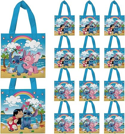 Hbavfihnbg 20 Pcs Stitch Favor Bags,Treat Candy Goodie Gift Non-woven Bags Reusable for Stitch Lilo Birthday Party Supplies Baby Shower Stitch Theme Party Decorations Stitch Theme Party, Shower Cartoon, Cartoon Birthday Party, Stitch Party, Stitch Birthday, Cartoon Birthday, Woven Bags, Cartoon Theme