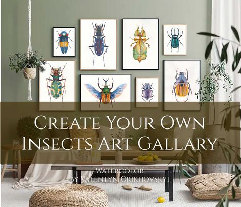 Bugs Painting, Bugs Art, Insect Wall Decor, Insects Art, Insect Wall, Beetle Art, Insects Theme, Big Boy Bedrooms, Woodland Animal Prints