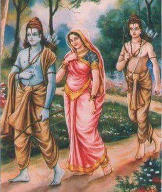 RAMA, SITA AND LAKSHMANA. Sita Ram Vanvas, Ram Vanvas Images, Shree Ram Vanvas, Raam Images, Ram Vanvaas, Sita Haran, Ramayana Images, God Ram, Lord Sri Rama