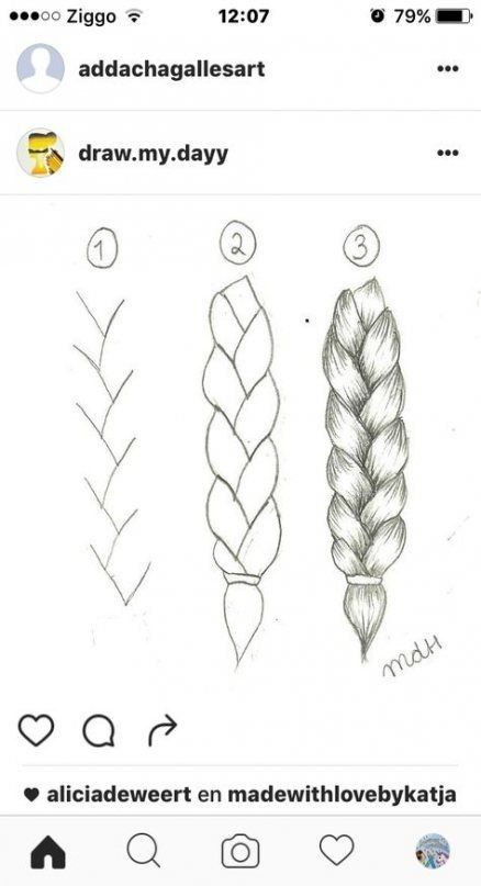 Draw Braids, Drawing Tutorial Step By Step, Sketches Digital, Step By Step Sketches, How To Draw Braids, Some Drawings, Desen Realist, Couple Drawing, Drawing Hair