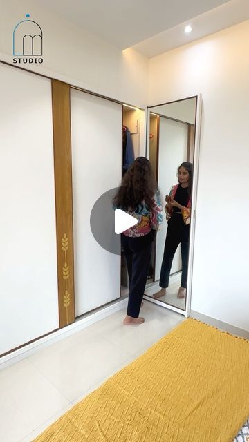 Hidden Dressing Mirror, Hidden Dressing Table In Wardrobe, Hidden Mirror In Wardrobe, Hidden Dressing Table, Compact Furniture, Dressing Table Design, Wardrobe Designs, Studio Interior Design, Wardrobe With Dressing Table