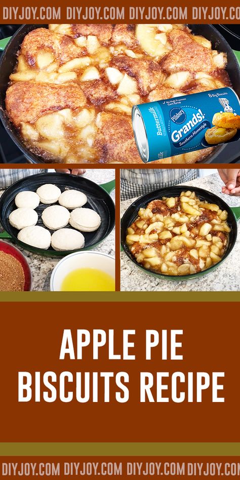 Easy Canned Biscuit Recipes - Apple Pie Biscuits made With Pillsbury grands- Quick breakfast Ideas #breakfast #pillsbury #breakfastrecipes via @diyjoycrafts Things To Make With Flaky Biscuits, Canned Biscuits Recipes Breakfast, Canned Biscuits Dessert Recipes, Apples And Canned Biscuits, Biscuits Pillsbury Ideas, Apple Pie With Biscuit Dough, Easy Apple Dumplings Biscuits, Apple Dumplings With Canned Biscuits, Dessert Using Canned Biscuits