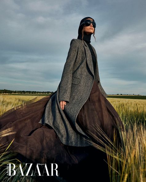 Avant Garde Editorial Photography, Fashion Photography Concepts, Fall Editorial Photoshoot, Harpers Bazaar Editorial, Outdoor Fashion Shoot, Fashion Inspired By Nature, Fashion Editorial Nature, Outdoor Fashion Photography, Pump Up The Volume