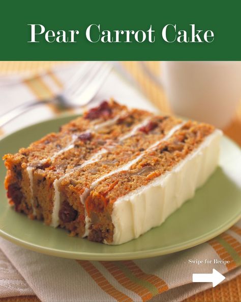 Did you know we have sweet and savory recipes that pair canned pears and carrots? 🍐🥕  One of our favorite ways to eat more fruits and veggies is this Pear Carrot Cake! It’s the perfect way to sweeten up your students’ day. Canned Pear Cake Recipes, Bartlett Pears Recipes, Can Pears Recipes, Canned Pear Desserts, Pear Cake Recipes Easy, Canned Pear Dessert Recipes, Bartlett Pear Recipes, Canned Pears Recipes, Canned Pear Recipes