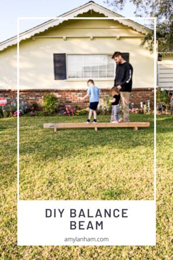 DIY Balance Beam - Great for Kids - DIY with Amy Diy Balance Beam, Kid Friendly Backyard, Balance Beam, Bamboo Bedding, Great Inventions, Kids Diy, Take A Shower, Play Area, Easy Tutorial