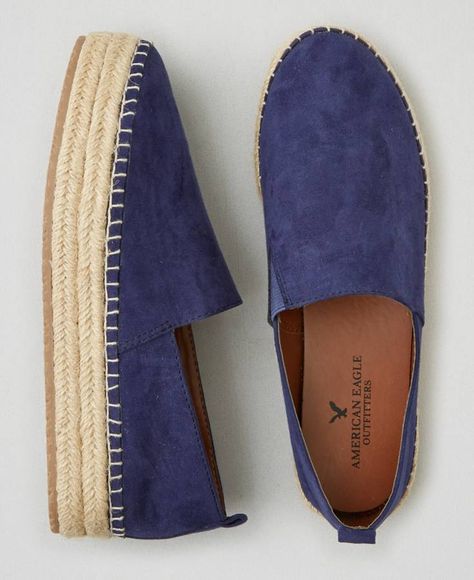 AEO Flatform Flats, Women's, Navy Blue Blue Espadrilles, Espadrilles Shoes, Woven Shoes, Shoe Style, Womens High Heels, Flat Shoes, Cute Shoes, Summer Shoes, New Shoes