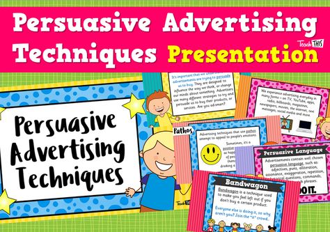 Persuasive Advertising Techniques - Presentation Persuasive Writing Advertisement, Persuasive Advertisements Examples, Persuasive Advertising, Picture Presentation, Persuasive Language, Advertisement Examples, Persuasive Speech, Persuasive Text, Advertising Techniques