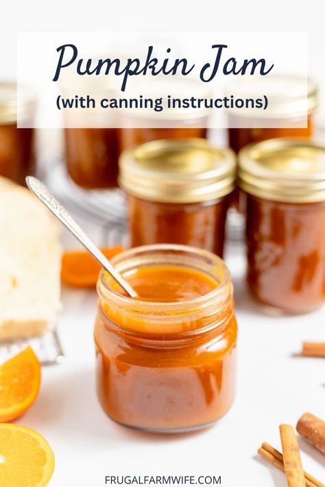 Fall Jams Canning Recipes, Jam Ideas Recipes, Pumpkin Pie Jam Canning, Pumpkin Spice Jam, Pumpkin Marmalade Recipe, Pumpkin Jam Recipe Canning, Pumpkin Jam Canning, Canning Pumpkin Recipes, Pumpkin Pie Jam