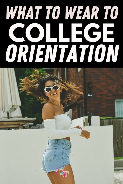 Looking for something to wear to college orientation? Cute College orientation outfits that are trendy! Click for these amazing 6 outfit ideas! What To Wear To Orientation, College Orientation Outfit Parent, Orientation Day Outfit, Orientation Outfit College, Freshman Orientation Outfit, 1st Day Of College Outfit, College Orientation Outfit, First Day Of College Outfits, What To Wear To College