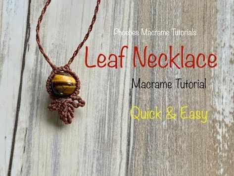 (3) Leaf Necklace | Quick & Easy DIY Tutorial | How To Make A Macrame Pendant With Gemstone Beads - YouTube Pretty Crystals, Macrame Designs, Easy Macrame, Macrame Tutorials, Simple Macrame, Macrame Pendant, Macrame Tutorial, Macrame Necklace, Macrame Design