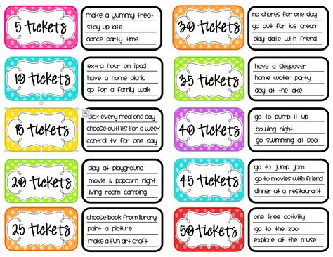 Ticket Reward System Summer Rewards For Kids, Behavior Chart Reward Ideas, Behavior Reward Ideas, Chore Chart With Reward System, Summer Reward System For Kids, Summer Behavior Chart For Kids, Rewards For Good Behavior At Home, Good Behavior Rewards At Home, Behavior Rewards At Home