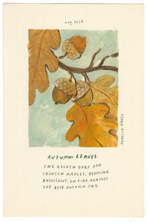 Treasures of Autumn — Rebecca Green Illustration Red Bouquets, Rebecca Green, Green Illustration, Pumpkin Tea, Dense Fog, Autumn Illustration, Acrylic Gouache, Autumn Aesthetic, Cold Air