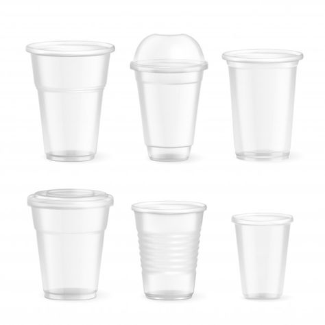 Set of realistic plastic disposable food... | Free Vector #Freepik #freevector #food #water #table #packaging Plastic Glasses, Disposable Cups, Cafe Shop, Plastic Glass, Plastic Cups, Plastic Containers, Blender 3d, Frappe, Free Vector Art