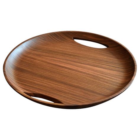 Minimalist Modern Serving Tray in Mexican Hardwood Copper Serving Tray, Modern Serving Trays, Lucite Tray, Round Serving Tray, Perfect Circle, Modern Dining Room Tables, Tray Design, Serving Tray Wood, Wood Accessories