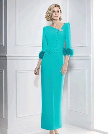 Tiffany Blue Wedding, Outfit Primavera, Turquoise Wedding, Evening Dresses With Sleeves, Mother Of The Bride Outfit, Special Dresses, Mothers Dresses, Floor Length Gown, Royal Fashion