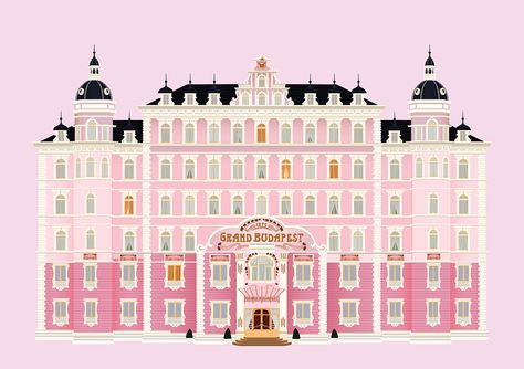 The Grand Budapest Hotel Fanart, Grand Budapest Hotel Aesthetic, Grand Budapest Hotel Wallpaper Desktop, Grand Budapest Hotel Drawing, Budapest Hotel Illustration, Grand Budapest Hotel Illustration, Budapest Illustration, Grandbudapesthotel Illustration, Hotel Illustration Building