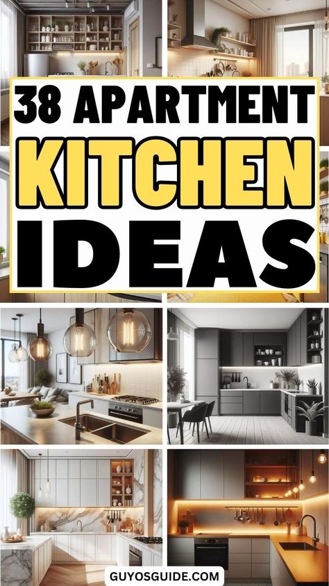 38 Apartment kitchen ideas Trendy Small Kitchens, Minimalist Functional Kitchen, Mens Kitchen Ideas Apartment, Condominium Kitchen Design Small Condo, Studio Apartment Kitchen Layout, Kitchen Feng Shui Layout, Small Kitchen Makeover On A Budget, Compact Kitchen Island, Compact Kitchen Ideas