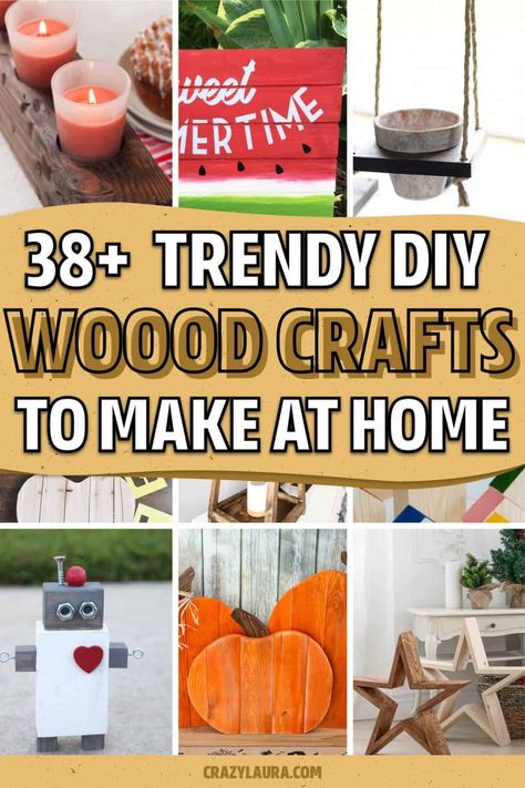 Need a fun DIY project or craft to use up your left over scrap wood!? These super useful tutorials and wood craft ideas will give you some inspiration to get started! Wood Plank Ideas Diy Projects, Diy Gift Projects, Woodcraft Ideas Projects, Scrap Wood Signs Diy, 2 X 6 Scrap Wood Projects, Pallet Wood Crafts Diy Projects, Scrap Wood Art Diy Projects Wall Decor, Small Woodshop Projects, Woodworking That Sells