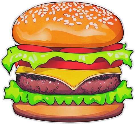 Hamburger Images, Hamburger Drawing, Burger Drawing, Big Burgers, Free Illustration, Free Photoshop, Kids Pictures, Lunch Recipes, Food Pictures