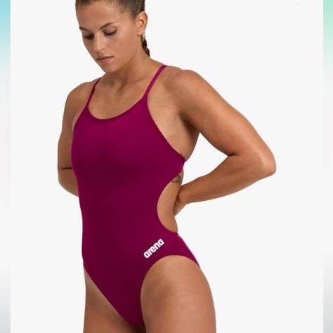 Nwt Womens Arena Swimsuit Size 30 Color Maroon Made With Maxlife Eco Fabric, Arena’s Most Advanced And Longest-Lasting Fabric That Provides Maximum Chlorine Resistance And Extreme Durability, Upf 50+ Uv Protection, And Has Quick-Drying Properties Training Swimwear, Arena Swimsuit, Black And White One Piece, Swimmers Life, Team Challenges, Delicate Clothes, Eco Fabric, Pink Bodycon Dresses, Blue Swimsuit